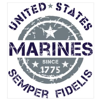 Marines 1775 dark blue Poster